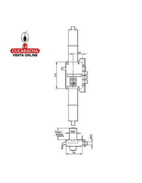 yale-CERRADURA SOBREPONER Nº 9HP YL-6 40 MM IZQUIERDA-DERECHA.