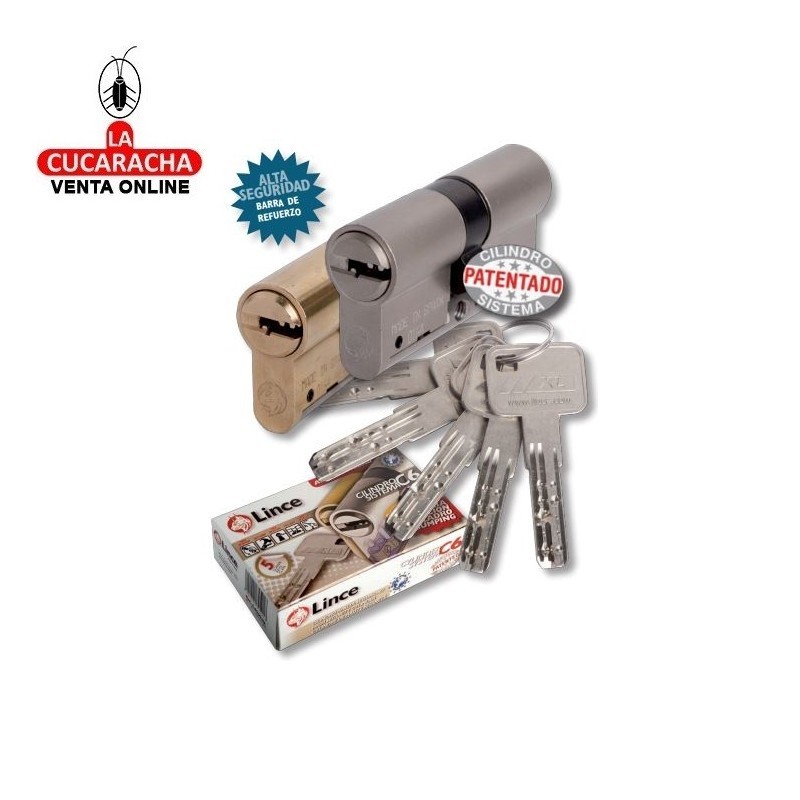 Cilindro LINCE Laton Seguridad C-65 -C-6- 30x30 L-L D-Embrague
