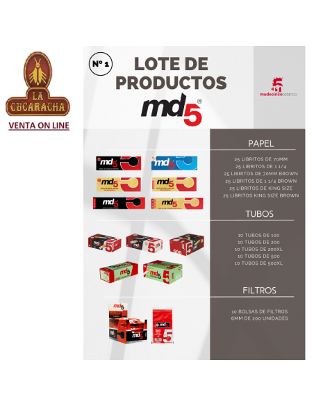 md5-PAPEL liar TUBOS Y FILTROS LOTE SURTIDO.