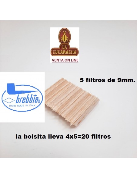 BREBBIA-Bolsa 20 filtros Pipa MADERA DE BALSA 9mm.