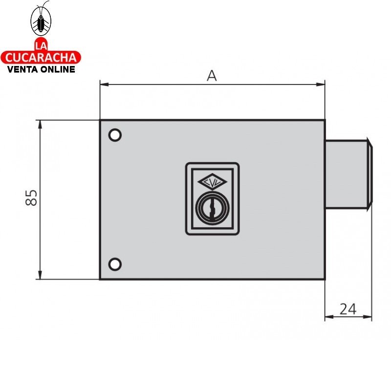 Cerradura de Sobreponer CVL Esmaltada 1124A-8 Cerradura de Sobreponer CVL Esmaltada 1124A-8