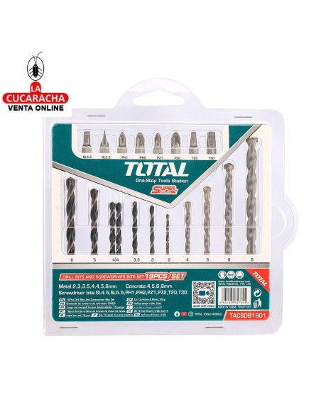 accesorios herramientas. Juego brocas variadas y puntas Mod. TACSDB1901