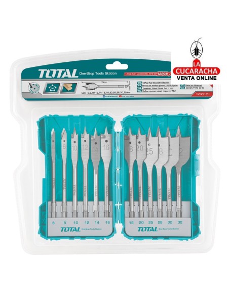 accesorios herramientas. Juego 12 brocas madera Mod. TACSDL1201