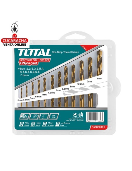 accesorios herramientas. Juego 12 brocas HSS metal Mod. TACSD0125