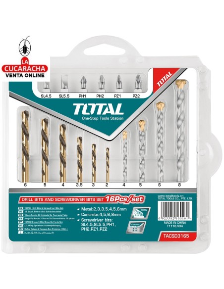 accesorios herramientas. Juego brocas variadas y puntas Mod. TACSD3165