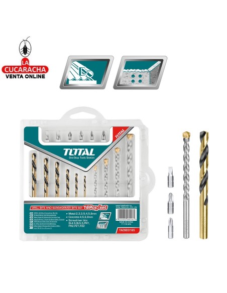 accesorios herramientas. Juego brocas variadas y puntas Mod. TACSD3165