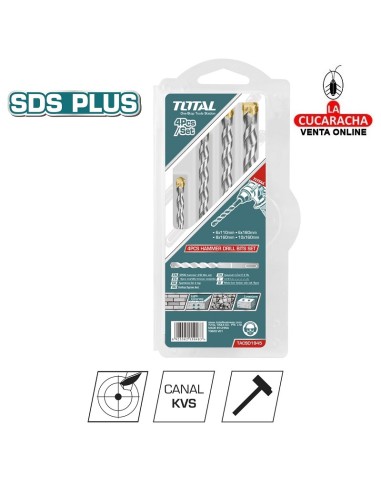 JUEGO 4 BROCAS SDS PLUS PARED MOD. TACSD1945.