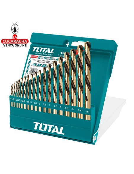 accesorios herramientas. Juego 19 brocas HSS metal Mod. TACSD019