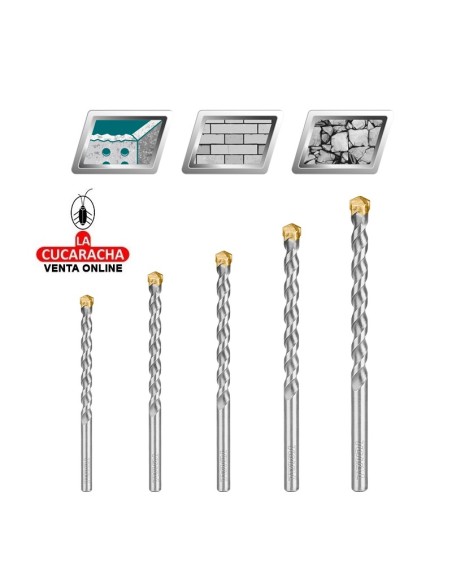 accesorios herramientas. Juego 5 brocas pared Mod. TACSD5051