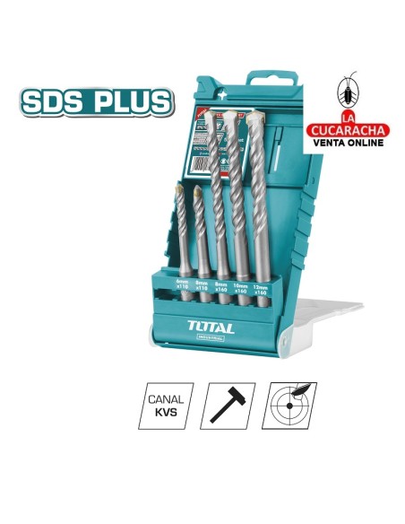 accesorios herramientas. Juego 5 brocas pared SDS Plus Mod. TAC190501
