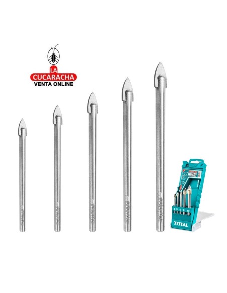 accesorios herramientas. Juego 5 brocas vidrio Mod. TACSD7256