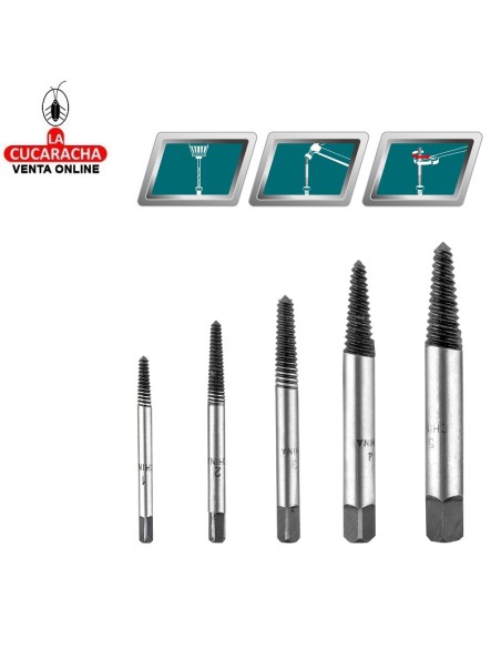 accesorios herramientas. Juego 5 brocas extractoras Mod. TACSE0056