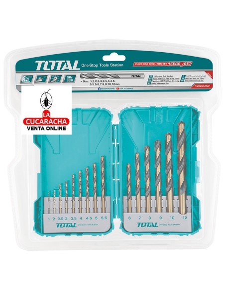 accesorios herramientas. Juego 15 brocas HSS metal Mod. TACSDL51501