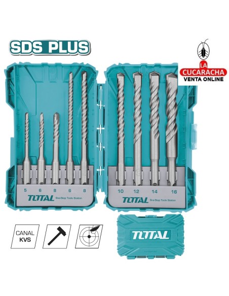 accesorios herramientas. Juego 9 brocas pared SDS Plus Mod. TACSDL30901