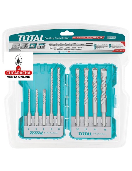 accesorios herramientas. Juego 9 brocas pared SDS Plus Mod. TACSDL30901