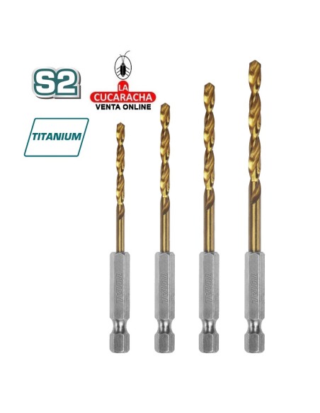 accesorios herramientas. Juego 4 brocas de titanio Mod. TACSD4041
