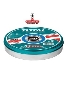 CAJA 10 DISCOS CORTE METAL 115MM. MOD. TAC2211.