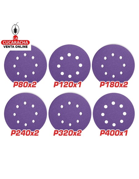 accesorios herramientas. Juego hojas lija redonda Mod. TAC73150102