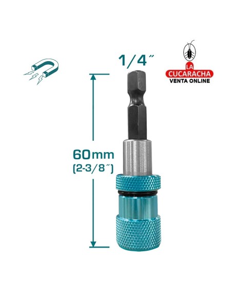 BLISTER PORTAPUNTAS MAGNETICO DE 1/4'' MOD. TAC464601.