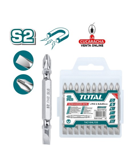 accesorios herramientas. JUEGO 10 Puntas - PH2 / SL6 Mod. TAC16HL133