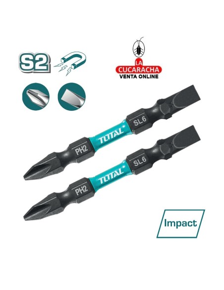 accesorios herramientas. JUEGO 2 Puntas - PH2 / SL6 Mod. TACIM72HL665