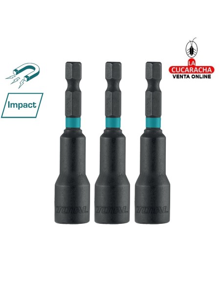 BLISTER 3 CASQUILLOS MAGNETICOS DE 1/4'' MOD. TAC2703431.