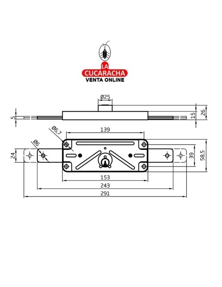amig-Cerradura Metálica Persiana Modelo 642 Acero Zincado.