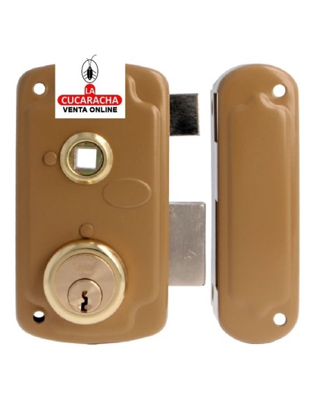 Cerradura Sobreponer puerta madera CILINDRO Y 3 LLAVES SERRETA Modelo 75UN.