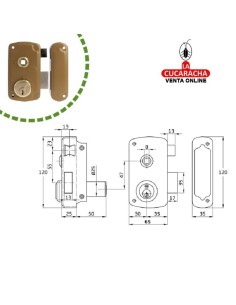 amig-Cerradura Sobreponer puerta madera Modelo 75UN.
