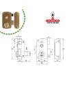 amig-Cerradura Sobreponer puerta madera Modelo 75UN.