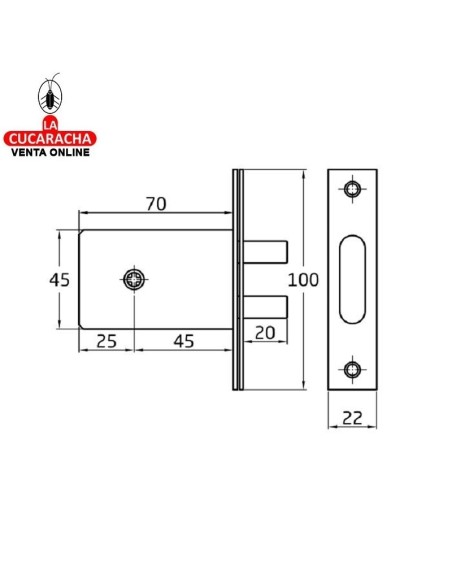 amig-Cerradura Embutir perfiles metálicos Modelo 421.