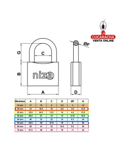 amig-Candado Modelo Niza Arco Normal Display.