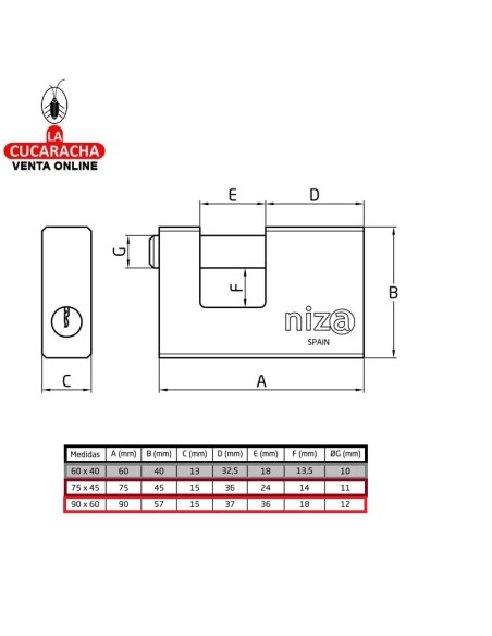 amig-Candado Modelo Niza 200 Display.