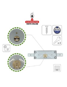 amig-Cerradura Metálica Persiana Modelo 643 Acero Zincado.
