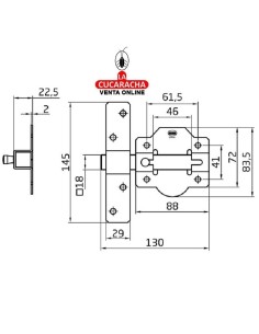 amig-Cerrojo de seguridad Modelo 1P Oro.
