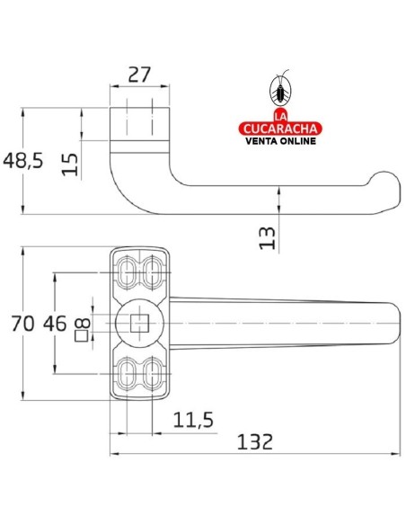 amig-Juego Manilla puerta Aluminio Modelo Epsilon Blanco-Negro.