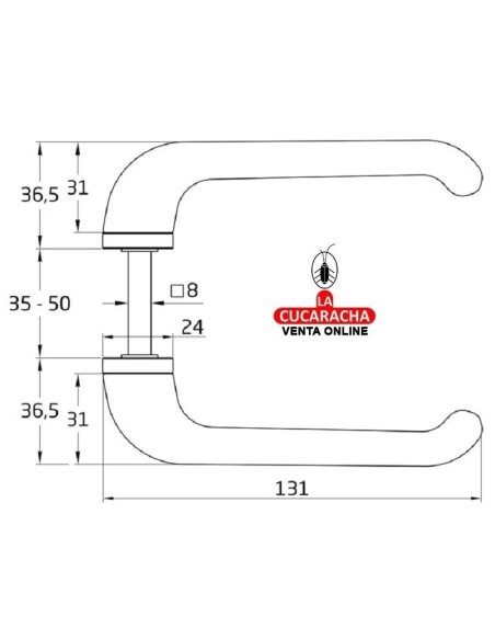 amig-JUEGO Manilla puerta Aluminio Modelo Epsilon-SP Blanco-Negro.