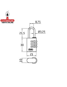 amig-Candado Combinación Modelo 76 Azul Display.
