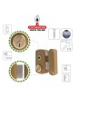amig-Cerradura sobreponer puertas madera Modelo 75UN Esmaltado Oro.