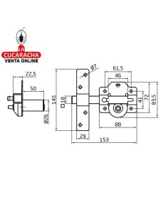 CERROJO SOBREPONER CILINDRO SEGURIDAD Y PESTILLO APERTURA Modelo 1.