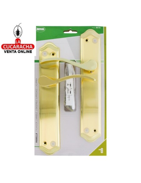 amig-JUEGO Manilla puerta Placa latón Modelo Beta.