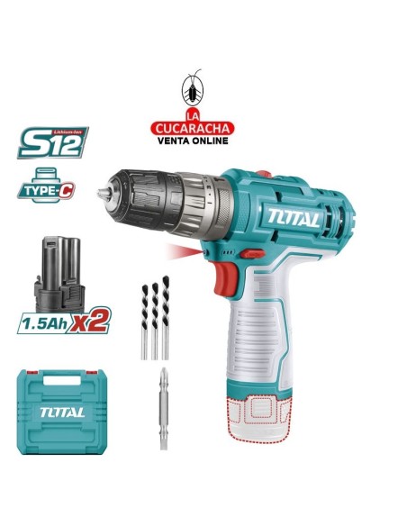 Taladro Combinado a Bateria 12V. Modelo TIDLI12202.