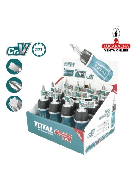 Destornillador carraca con 7 puntas intercambiables Modelo TACSDS1726.