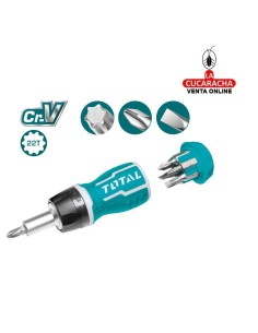 Destornillador carraca con 7 puntas intercambiables Modelo TACSDS1726.