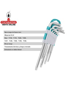 JUEGO 9 LLAVES ALLEN CABEZA TORX MODELO THT106392.