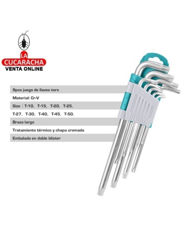 JUEGO 9 LLAVES ALLEN CABEZA TORX...