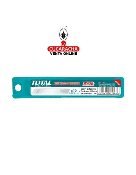 Recambio 10 cuchillas cutter 18x100mm. Modelo THT519112.