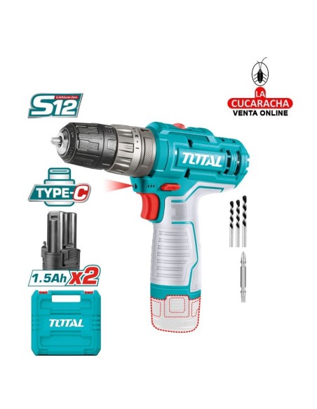Taladro Combinado a Bateria 12V. Modelo TIDLI12202E.