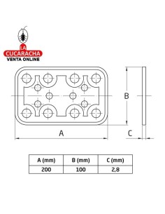 AMIG-Placa Acero Recta Plana 200x100x2.8mm Modelo 503.
