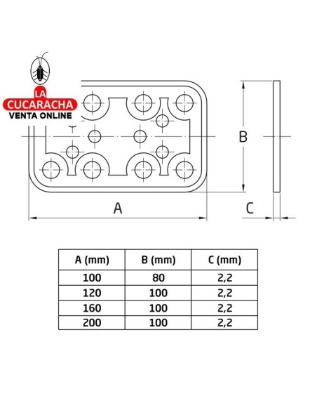 amig-PLACA ACERO PLANA MODELO 504.